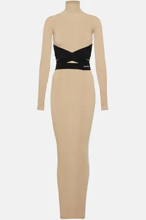 Alaïa Turtleneck jersey maxi dress