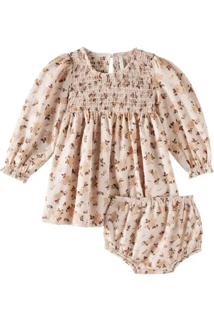 Rylee + Cru Baby Capri shirred floral cotton dress