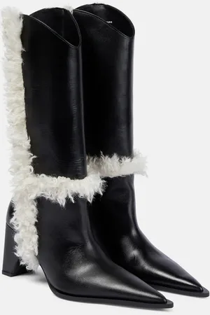 COPERNI Bridge faux shearling-trimmed knee-high boots