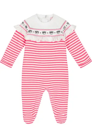MONNALISA X Chiara Ferragni Baby Maxi Logomania cotton playsuit