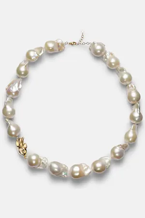 Mateo Baroque pearl 14kt necklace with diamonds