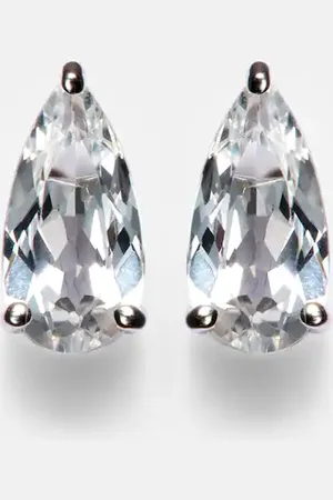 Suzanne Kalan Ayda 14kt gold stud earrings with topaz