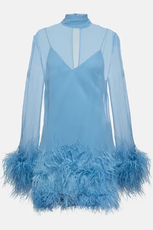 ‎Taller Marmo‎ Gina Spirito feather-trimmed minidress