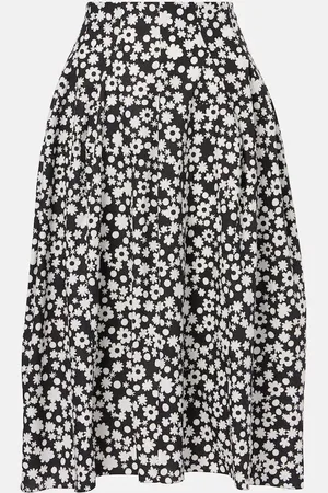 Marni Floral cotton midi skirt