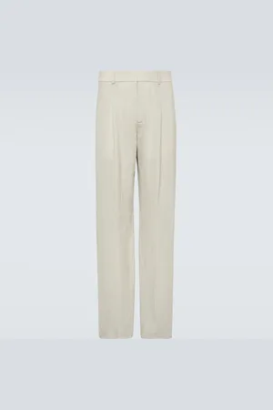 Bottega Veneta Wool and silk-blend moulinÃ© wide-leg pants