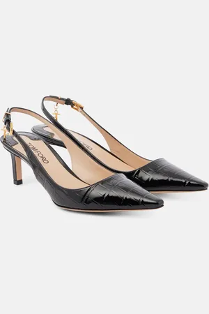 Tom Ford Angelina croc-effect leather slingback pumps