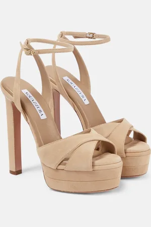 Aquazzura Divine 130 suede platform sandals