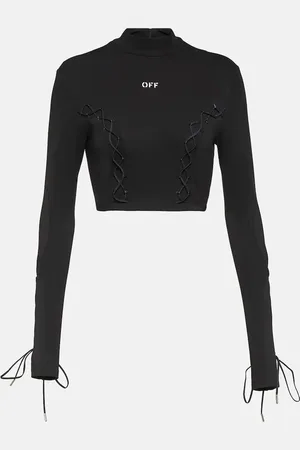 OFF-WHITE Logo laced cropped top