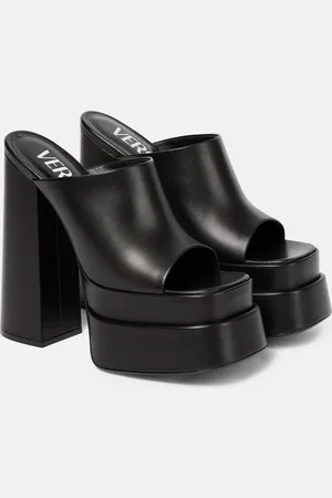VERSACE Leather platform sandals