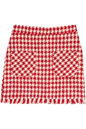 MONNALISA Checked cotton-blend tweed skirt