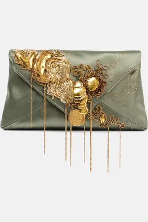 DRIES VAN NOTEN Embellished satin shoulder bag