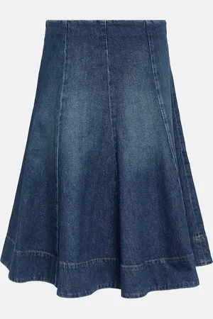 Khaite Lennox denim midi skirt