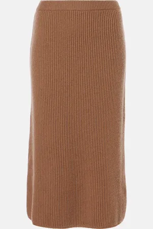 Max Mara Just ribbed-knit wool and cashmere midi skirt