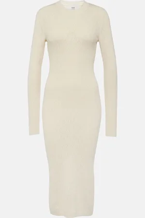 Ami Knitted cotton and wool midi dress