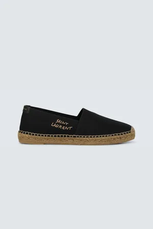 Saint Laurent Embroidered logo canvas espadrilles