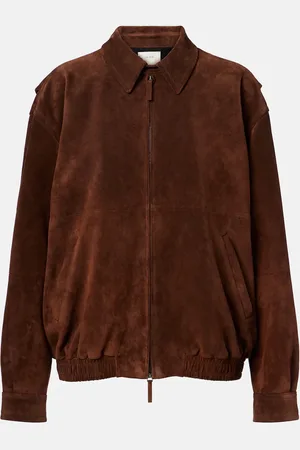The Row Roana suede bomber jacket