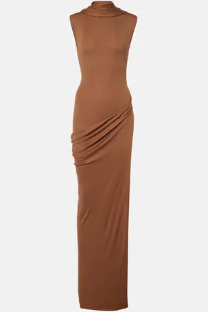 AYA MUSE Nou draped silk-blend maxi dress