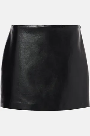 AGOLDE Agda leather-trimmed miniskirt