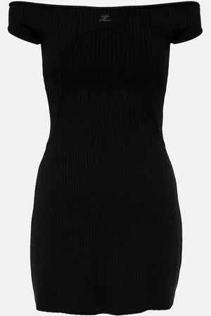 Courrèges Ribbed-knit bustier mini dress