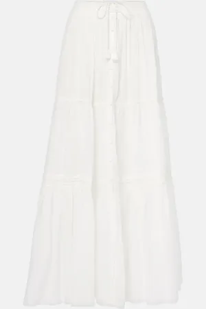 POUPETTE ST BARTH Tiered cotton maxi skirt