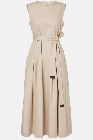 Max Mara Amina pleated cotton midi dress