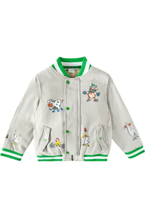 Stella McCartney Printed denim varsity jacket