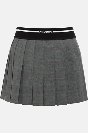 Miu Miu Pleated virgin wool mini skirt