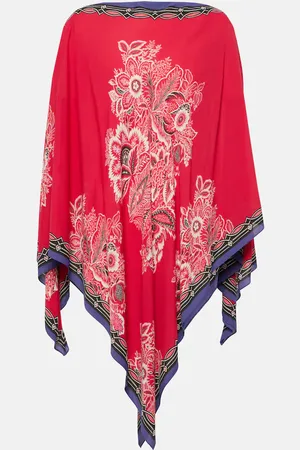 Etro Printed satin cape