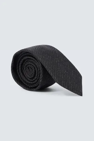 Saint Laurent Striped silk-blend tie