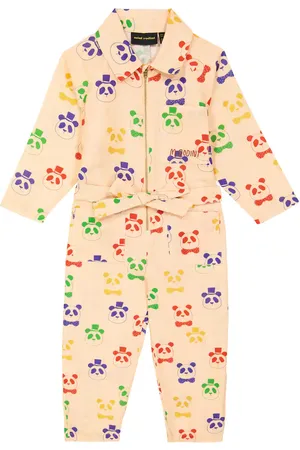 Mini Rodini Printed linen and cotton jumpsuit