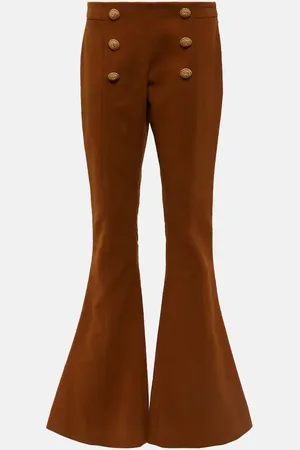 Balmain Low-rise flared cotton pants