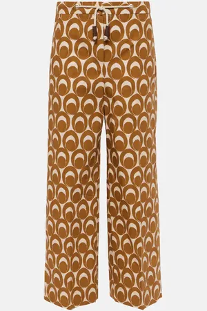 Max Mara Bray printed cotton poplin wide-leg pants