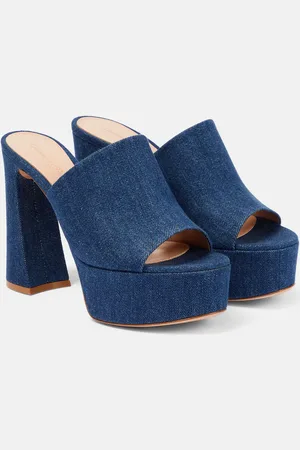 Gianvito Rossi Holly denim platform mules