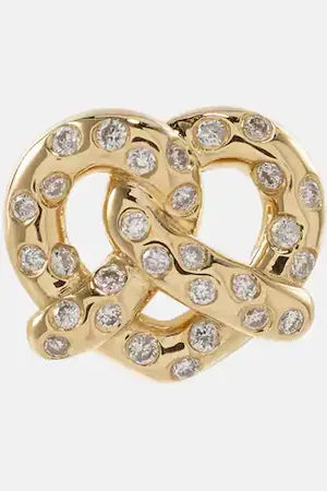 Sydney Evan Pretzel 14kt single stud earring with diamonds