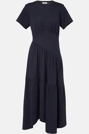 Frame Gathered paneled cotton midi dress
