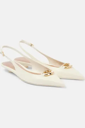 VALENTINO GARAVANI Vlogo embellished leather ballet flats