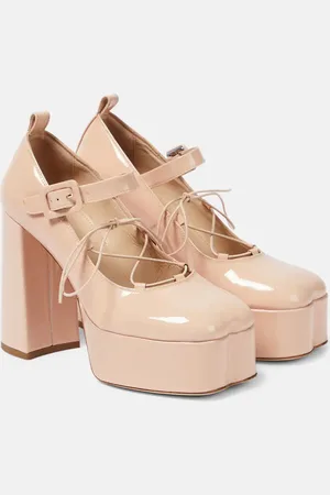 Simone Rocha Patent leather lace-up platform pumps