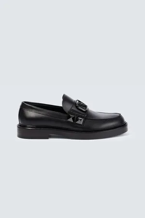VALENTINO GARAVANI VLogo Stud Sign leather loafers