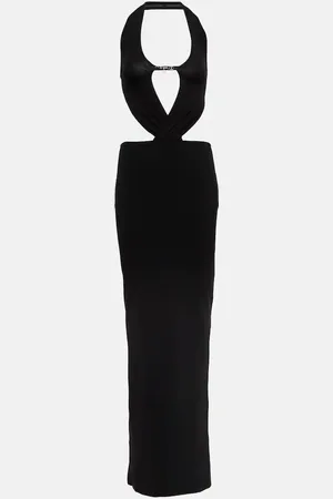AYA MUSE Chain-detail cutout maxi dress