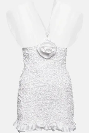 Alessandra Rich Textured silk minidress