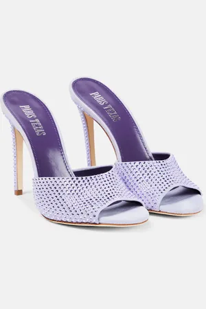 PARIS TEXAS Holly embellished suede mules