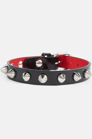 Christian Louboutin Loubilink embellished leather bracelet
