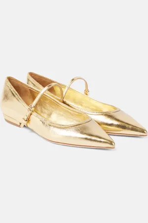 Tory Burch Metallic leather Mary Jane flats