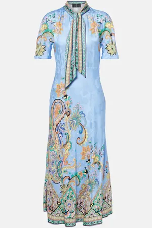 Etro Paisley satin midi dress