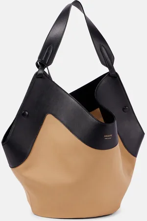 Khaite Lotus Medium canvas and leather tote bag