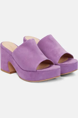 Gianvito Rossi Suede platform mules