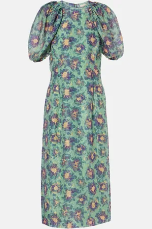 ULLA JOHNSON Amandine puff-sleeve midi dress