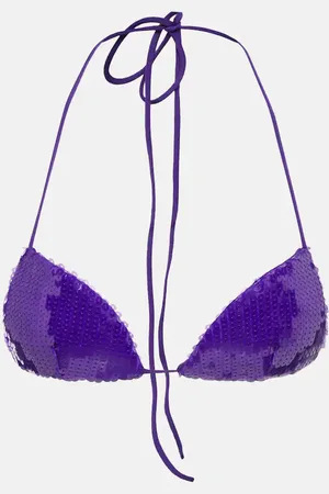 LAQUAN SMITH Sequined halterneck bra top