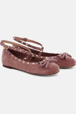 VALENTINO GARAVANI Rockstud velvet ballet flats
