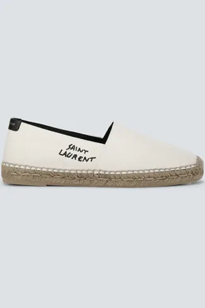 Saint Laurent Logo embroidered canvas espadrilles